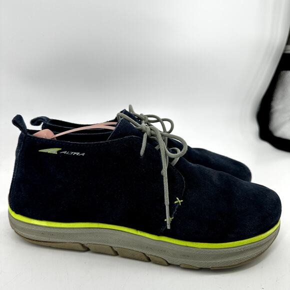 Altra Run Natural Chukka Desert Boot Everyday Lace Up 100% Leather Blue Lime 10